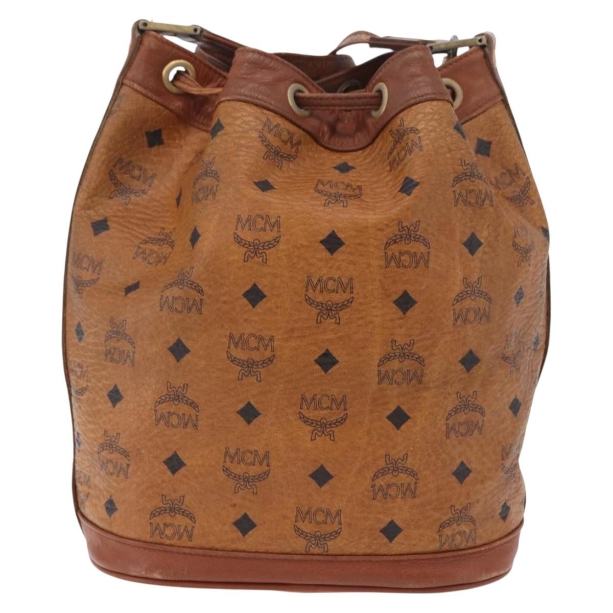 MCM Drawstring Leather Brown Leather Shoulder Bag Bag (Pre-Owned)