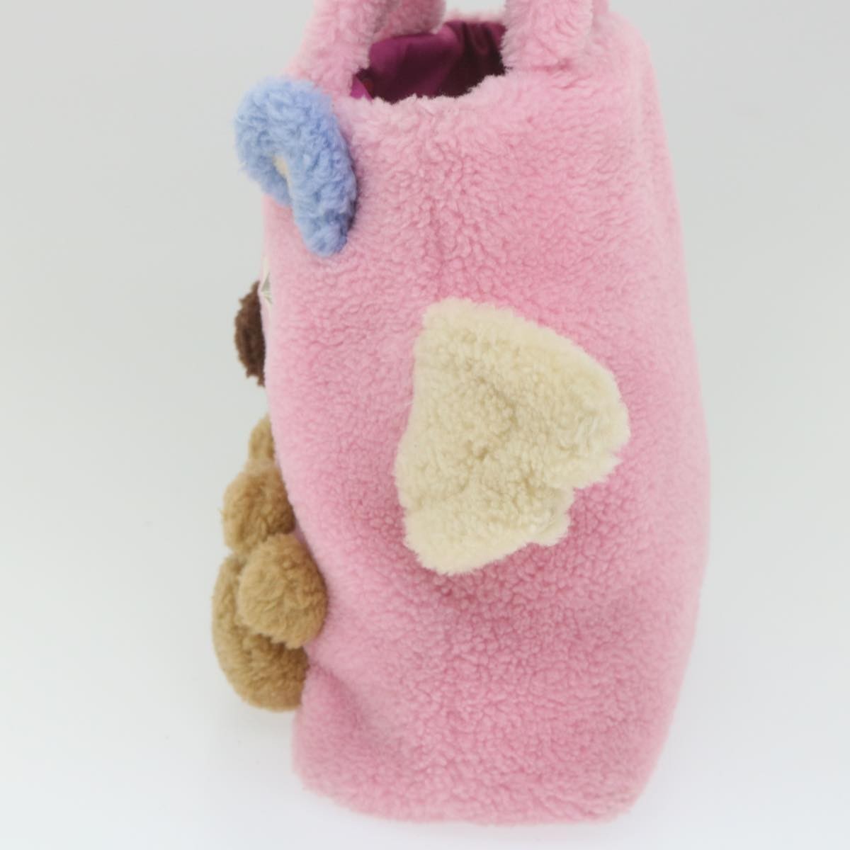 Gucci Children's Flying Bear Tote Wool Pink Wool Handbag (Pre-Owned)