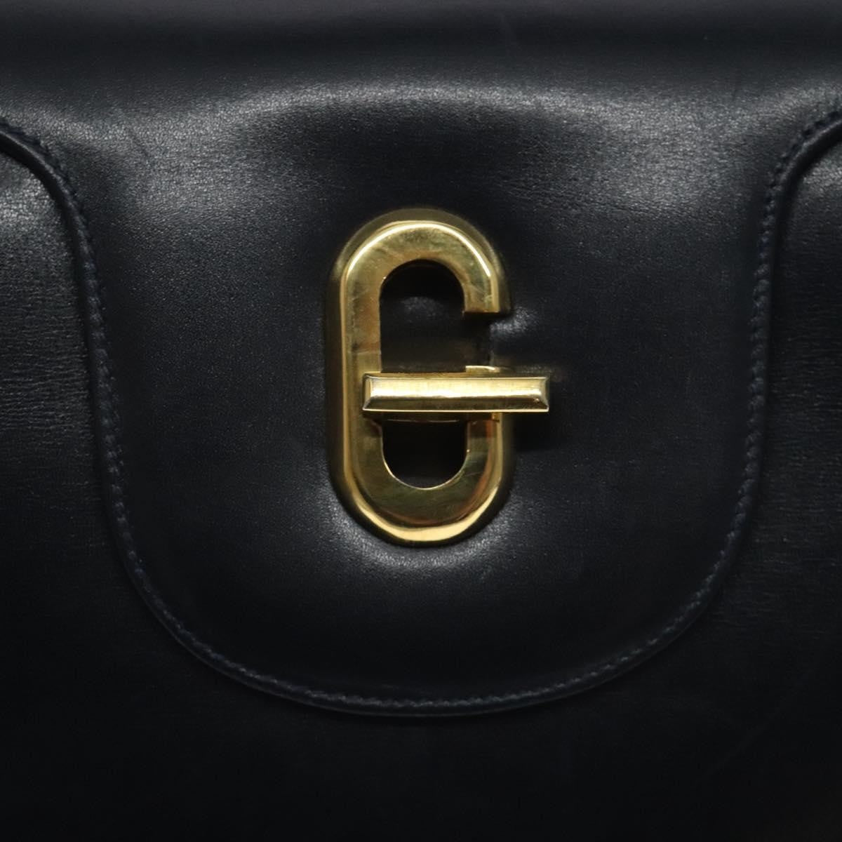 Gucci Vintage Leather Navy Leather Handbag (Pre-Owned)