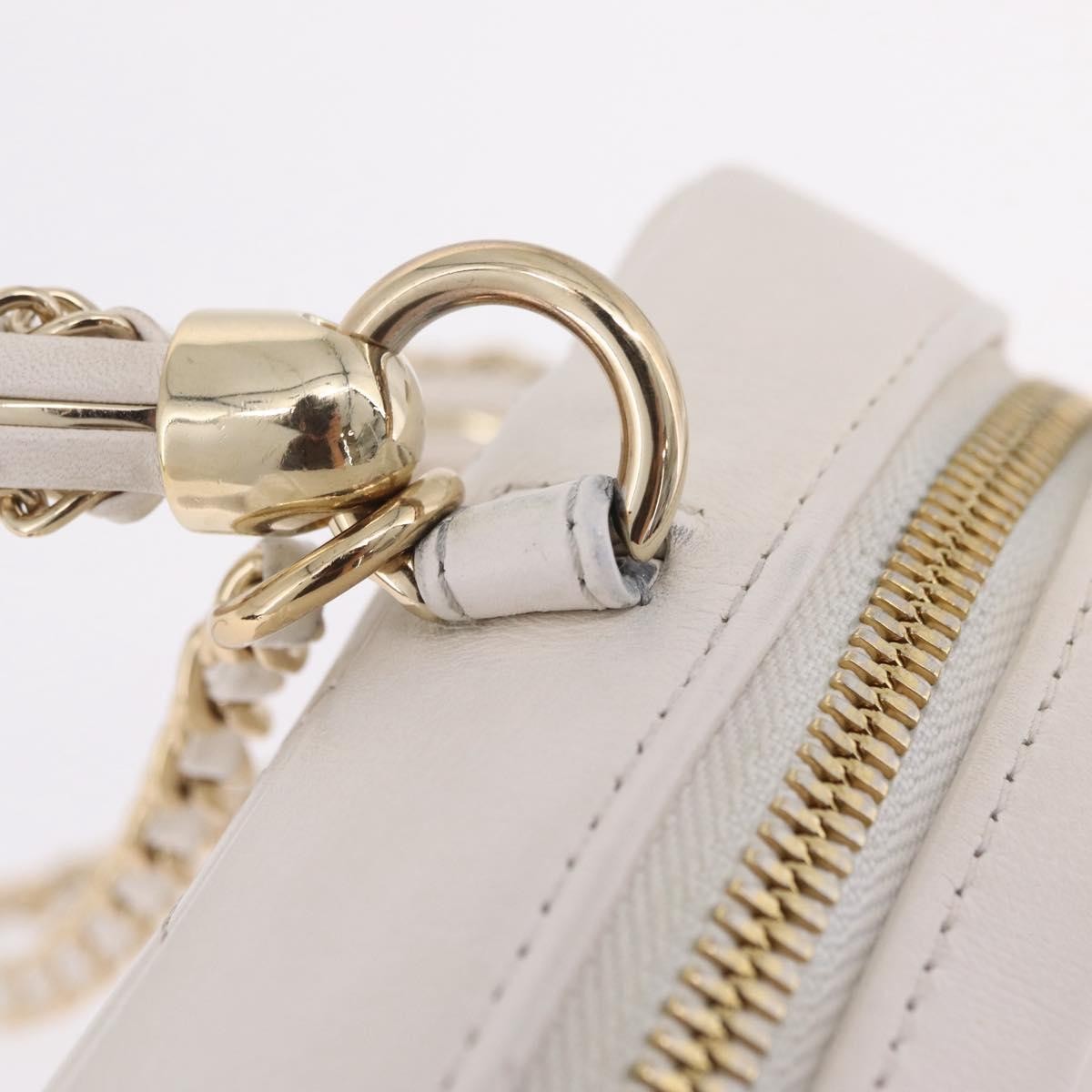 Chanel Zip Around Phone Case With Chain Quilted Lambskin White Leather Crossbody Bag Bag (Pre-Owned)