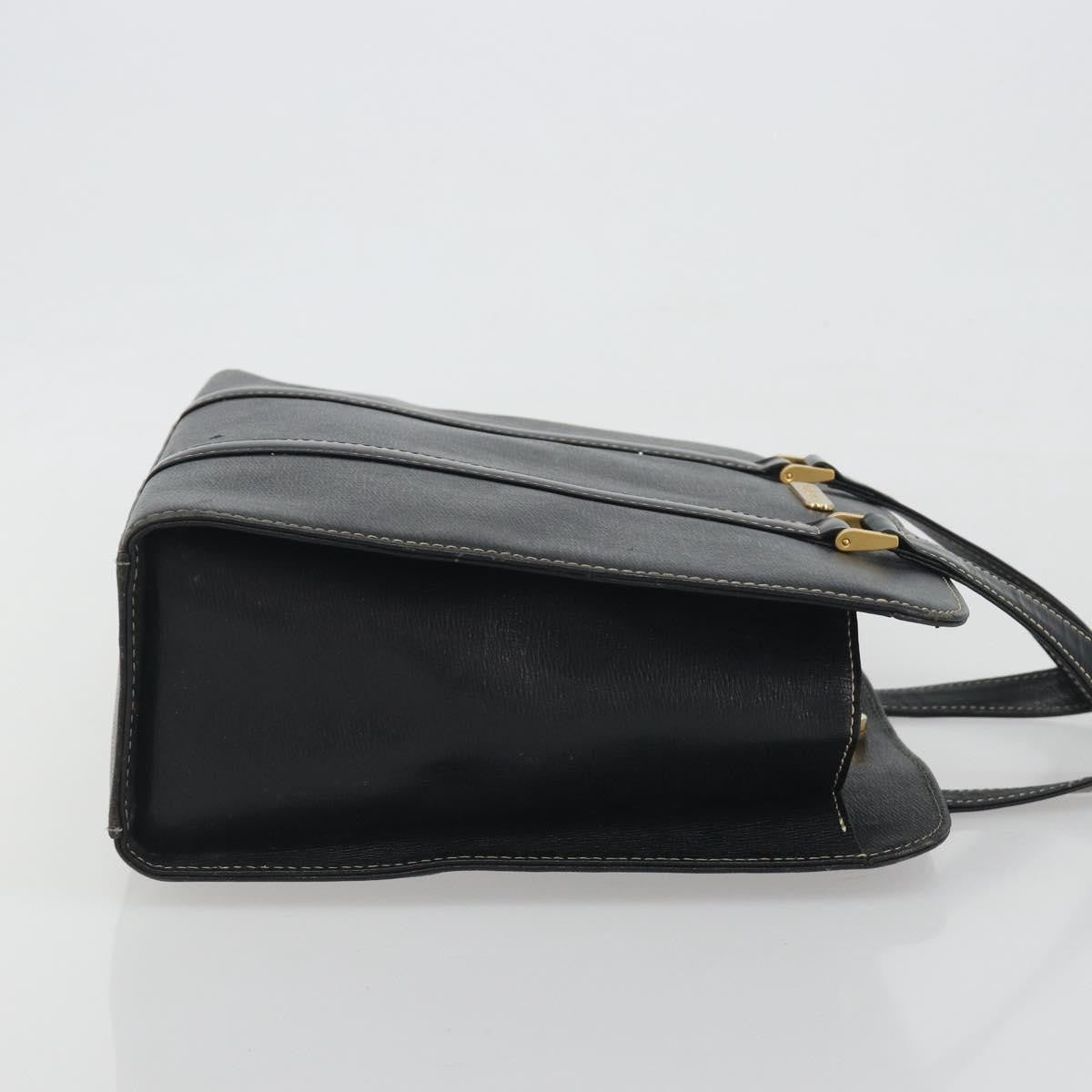 Burberry Vintage Leather Black Leather Handbag (Pre-Owned)