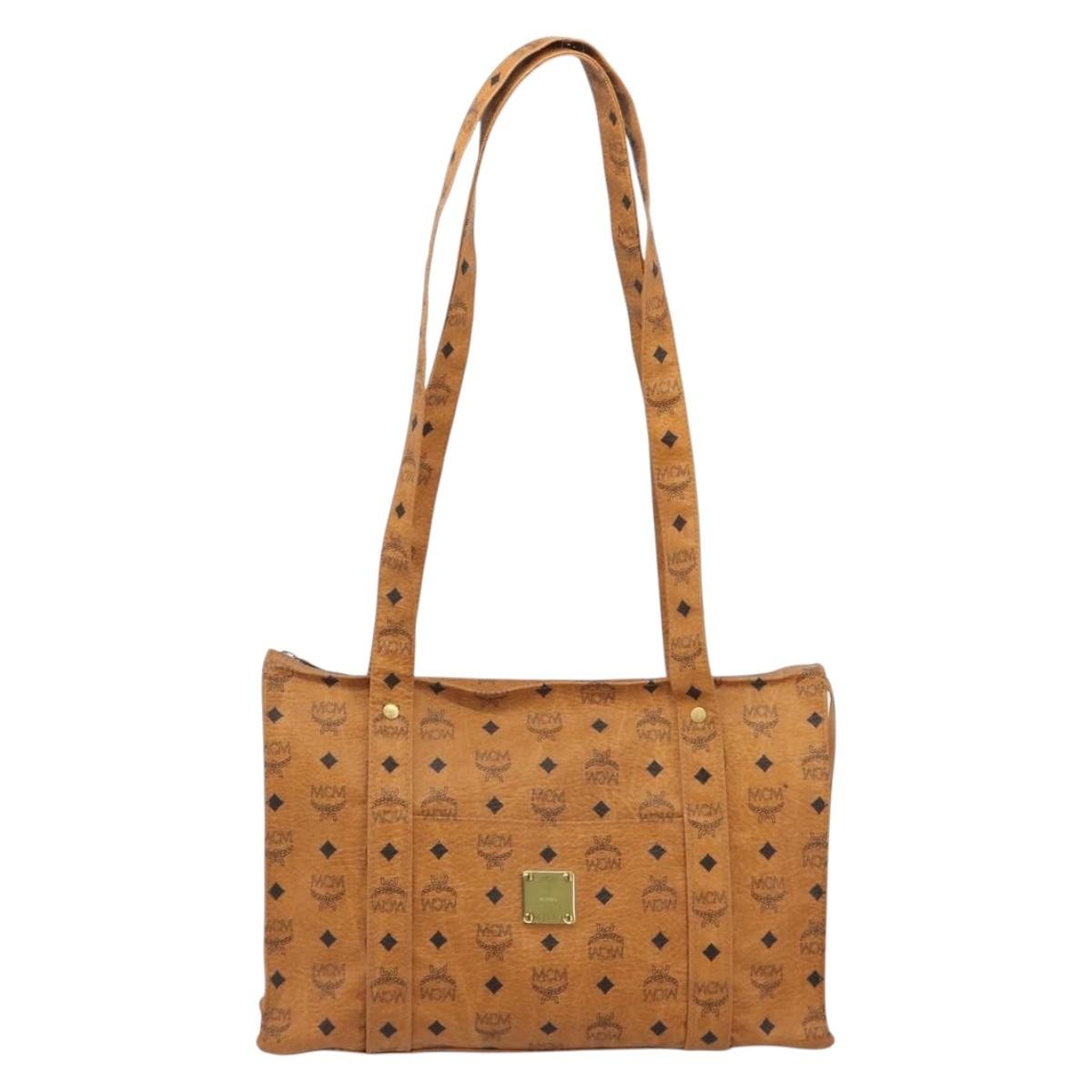 MCM Visetos Leather Brown Leather Shoulder Bag Bag (Pre-Owned)
