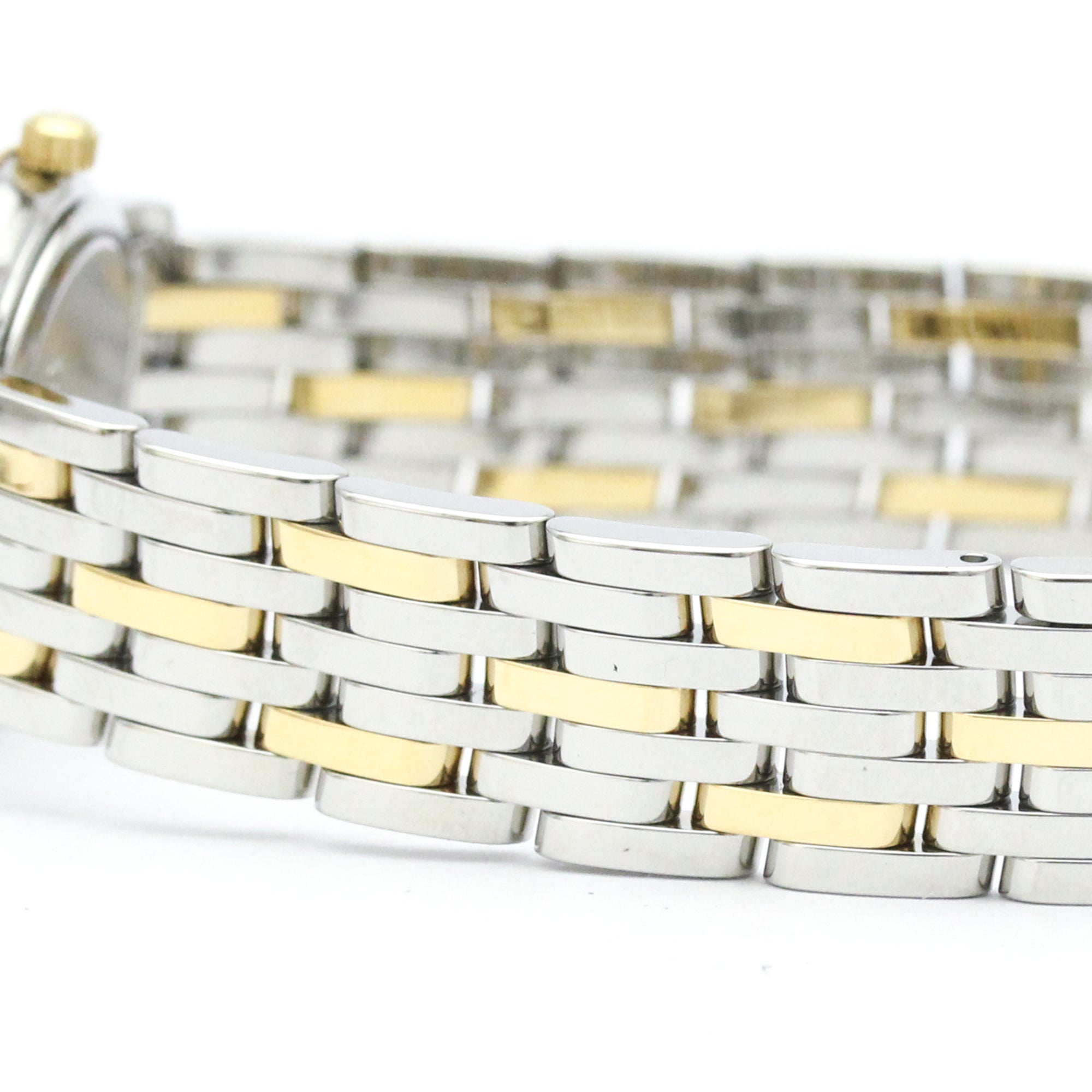 Omega De Ville Prestige Quartz Stainless Steel And Yellow Gold With Diamond Bezel And Markers Watch (Pre-Owned)