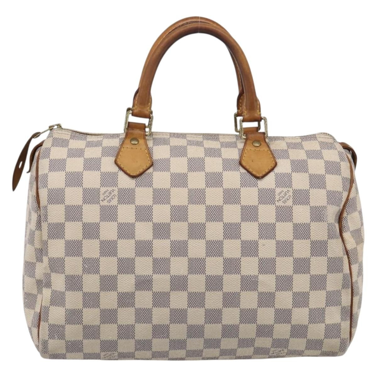 Louis Vuitton Speedy Damier White Canvas Handbag (Pre-Owned)
