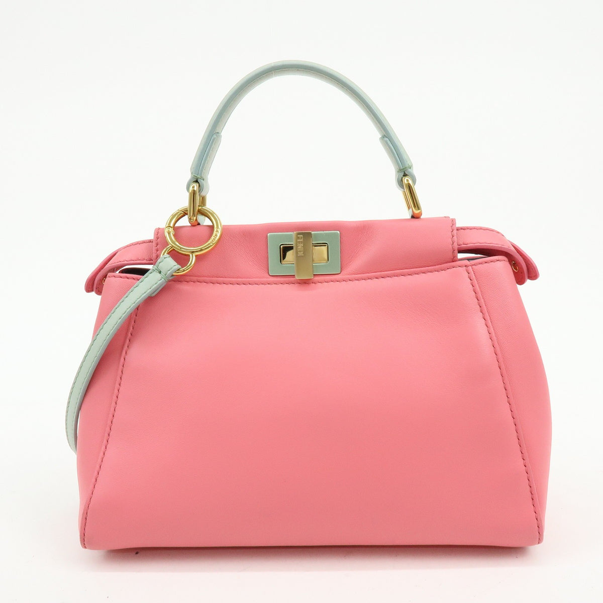 Fendi Peekaboo Leather Pink Leather Handbag (Pre-Owned)