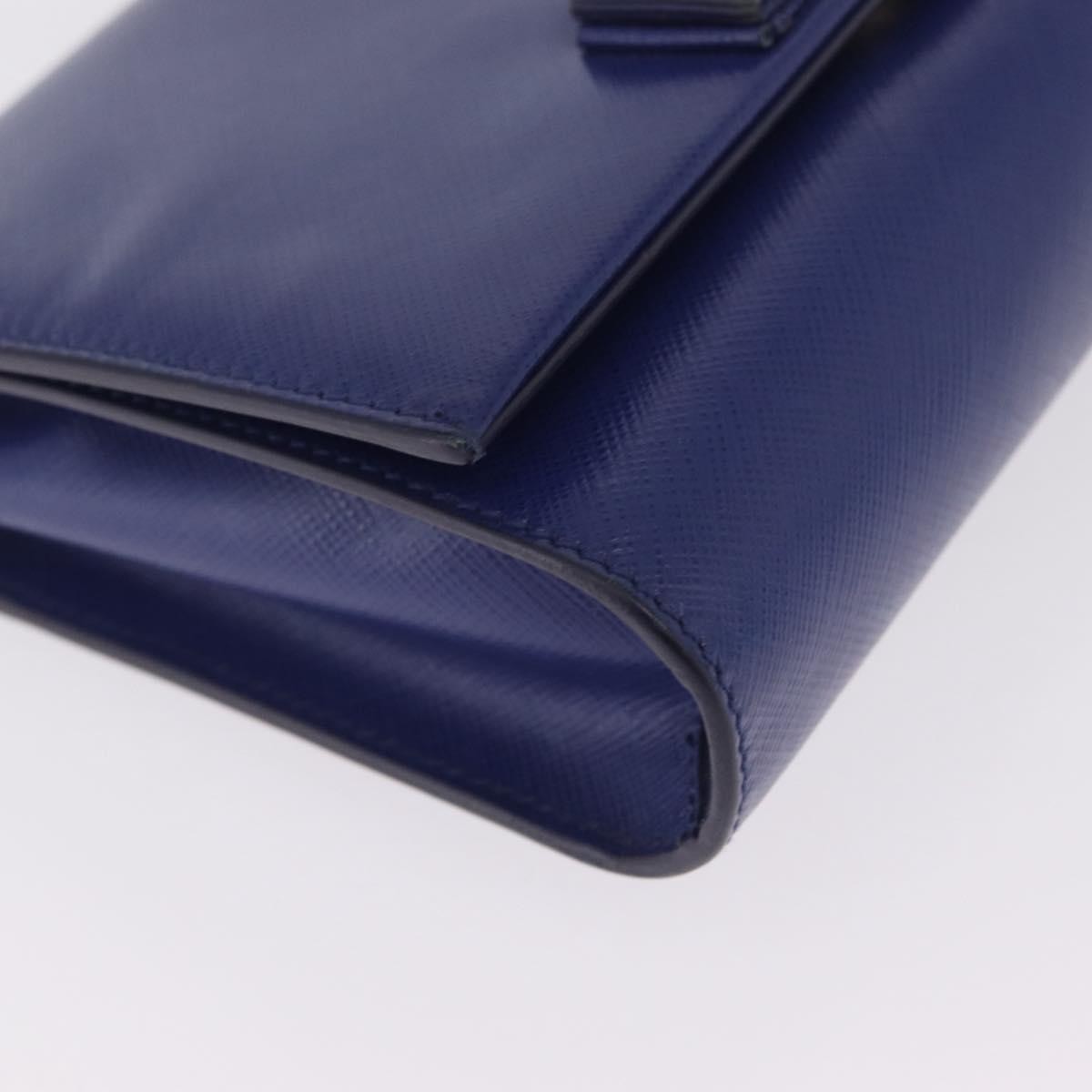 Salvatore Ferragamo Vala Chain Leather Blue Leather Shoulder Bag Bag (Pre-Owned)