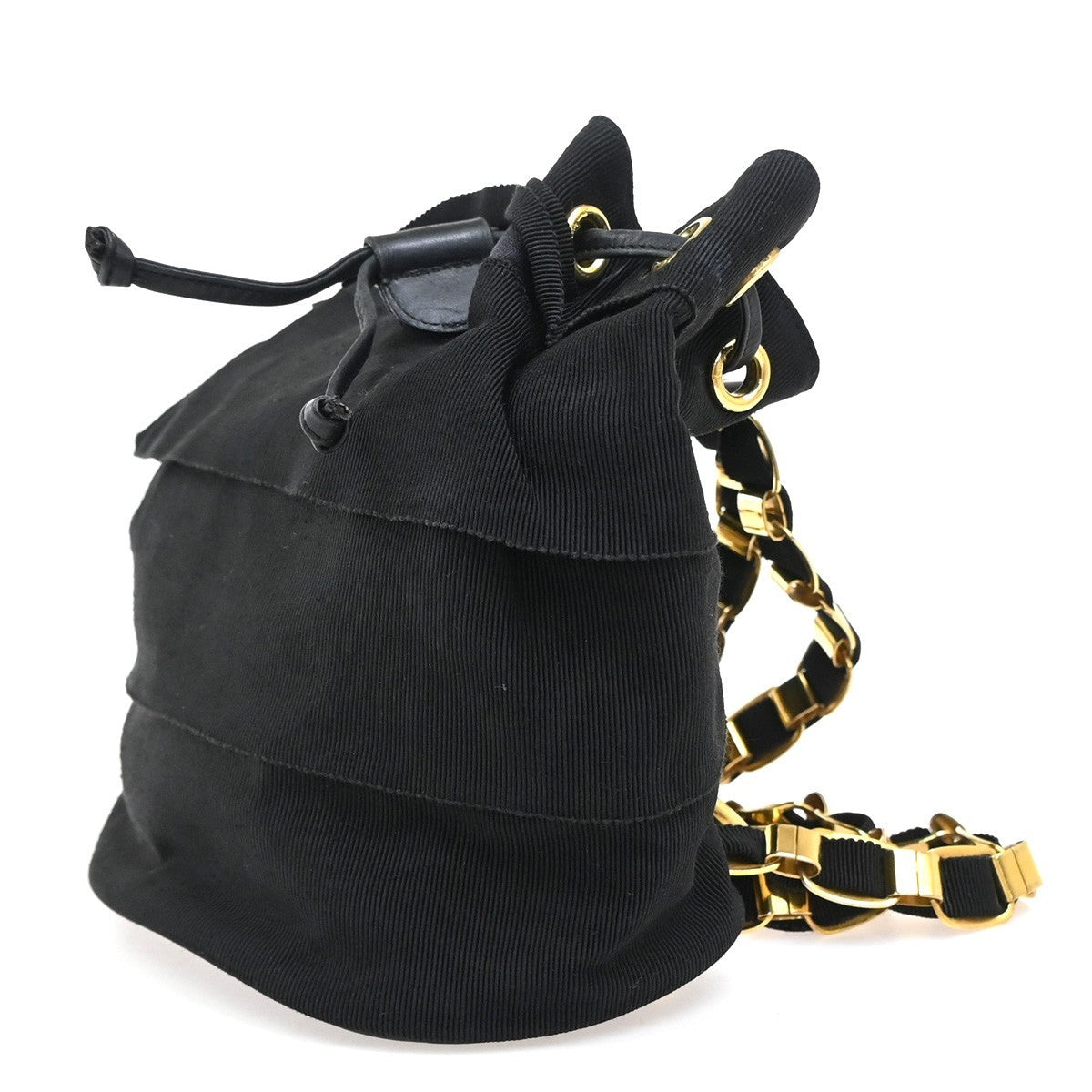 Salvatore Ferragamo Vala Canvas Black Canvas Backpack Bag (Pre-Owned)