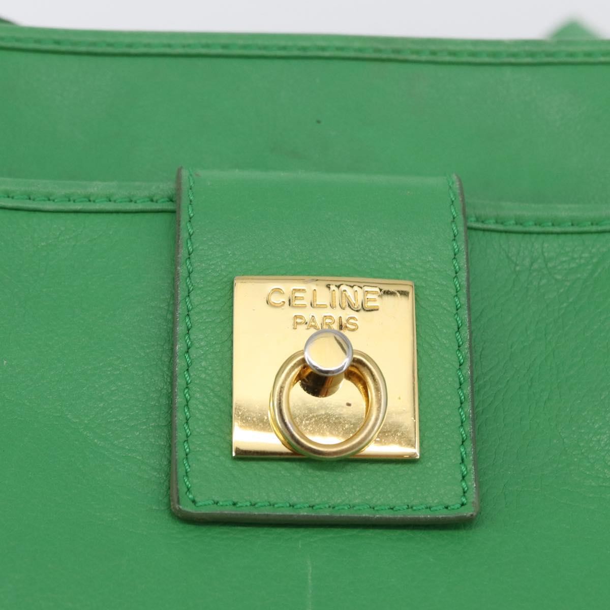 Celine Vintage Leather Green Leather Shoulder Bag Bag (Pre-Owned)