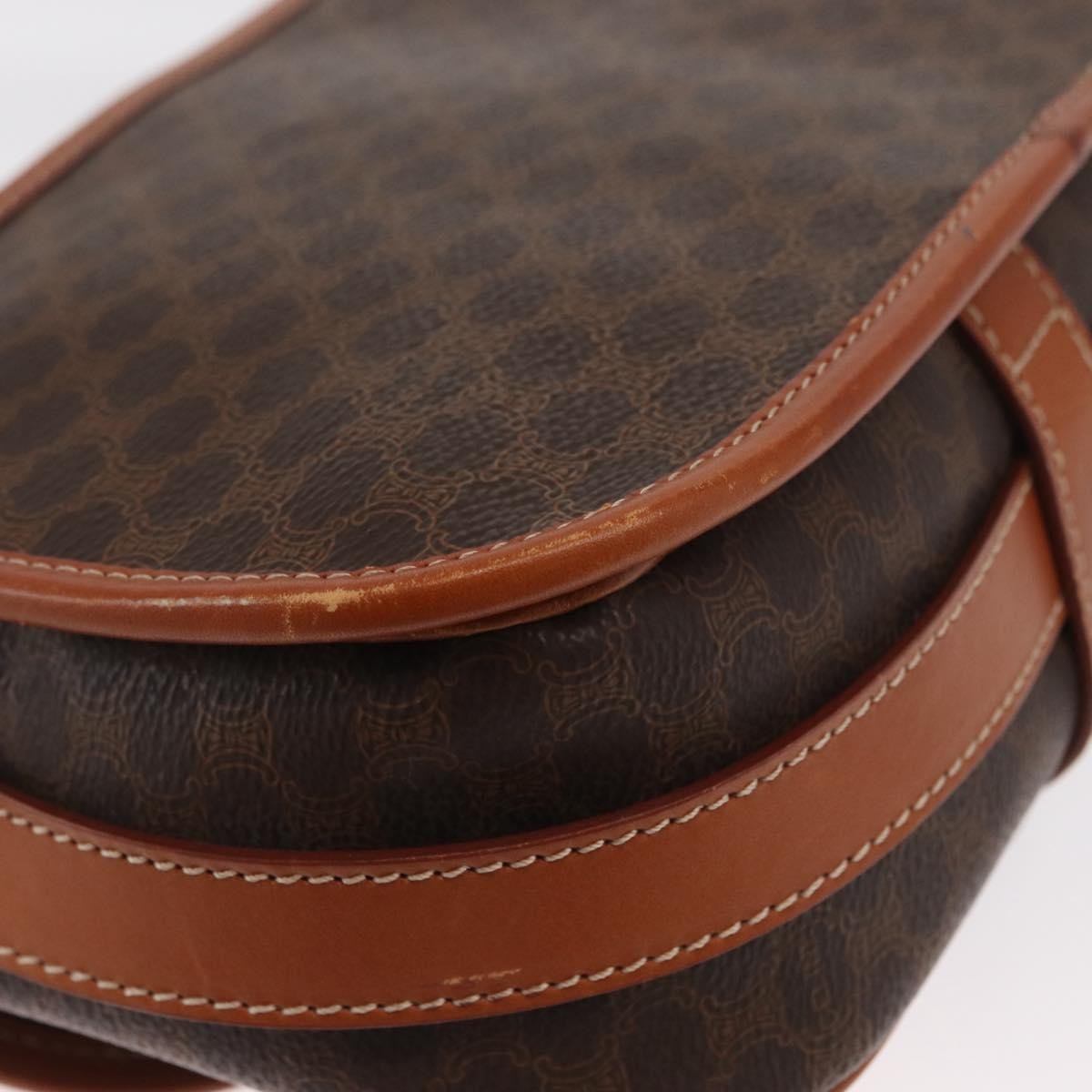Celine Macadam Shoulder Canvas Brown Canvas Crossbody Bag Bag (Pre-Owned)