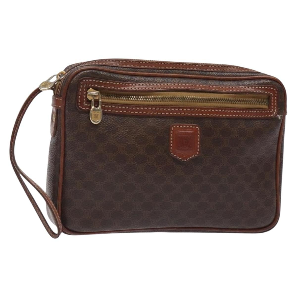 Celine Macadam Canvas Brown Canvas Clutche & Pouche Bag (Pre-Owned)