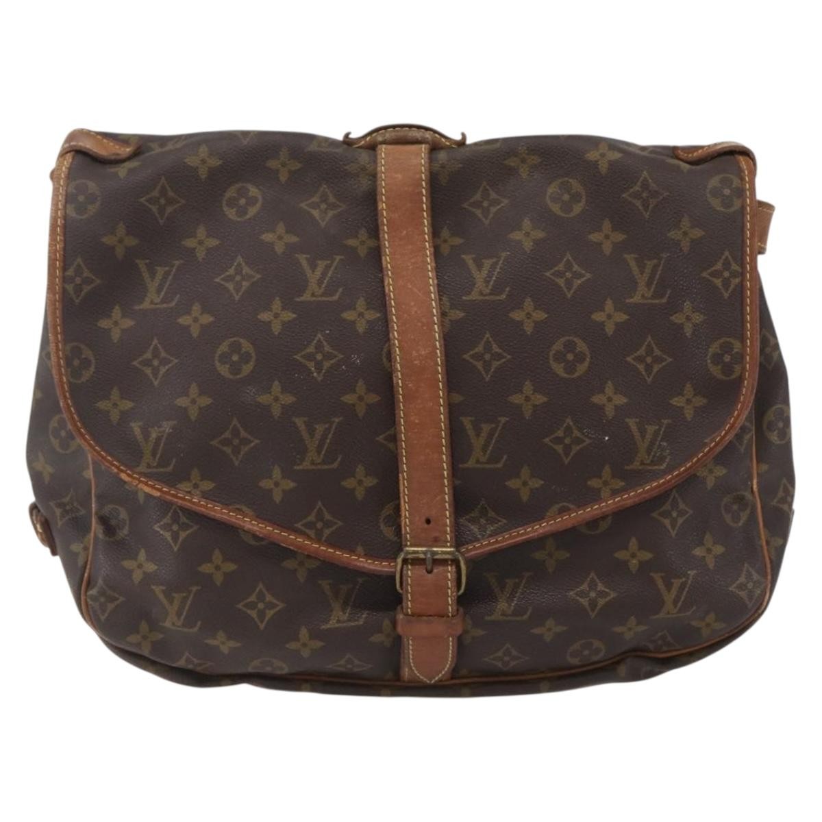 Louis Vuitton Saumur Monogram Canvas Brown Canvas Shoulder Bag Bag (Pre-Owned)