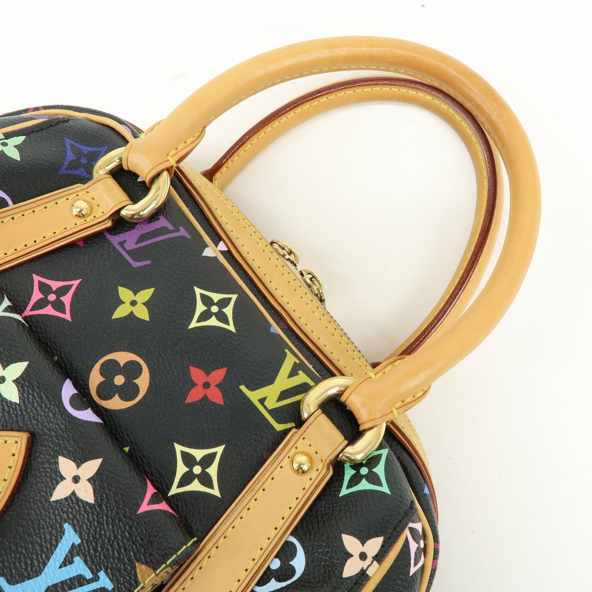 Louis Vuitton Priscilla Monogram Multicolor Black Canvas Handbag (Pre-Owned)