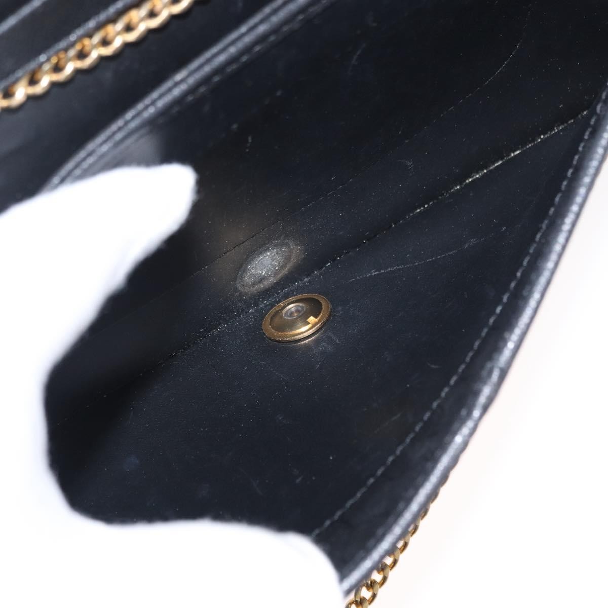Christian Dior Vintage Chain Flap Leather Black Leather Shoulder Bag Bag (Pre-Owned)