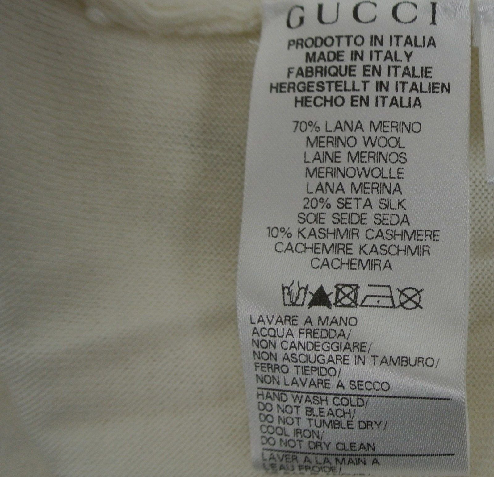 Gucci Kids White Ruffle Wool / Cashmere / Silk Sweater Top(Size 4)