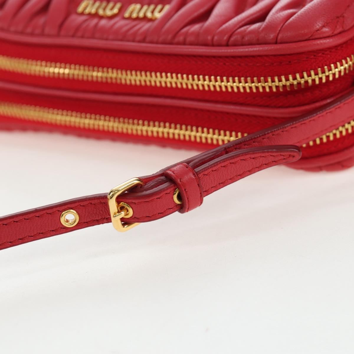 Miu Miu Tech Matelasse Leather Red Leather Crossbody Bag Bag (Pre-Owned)