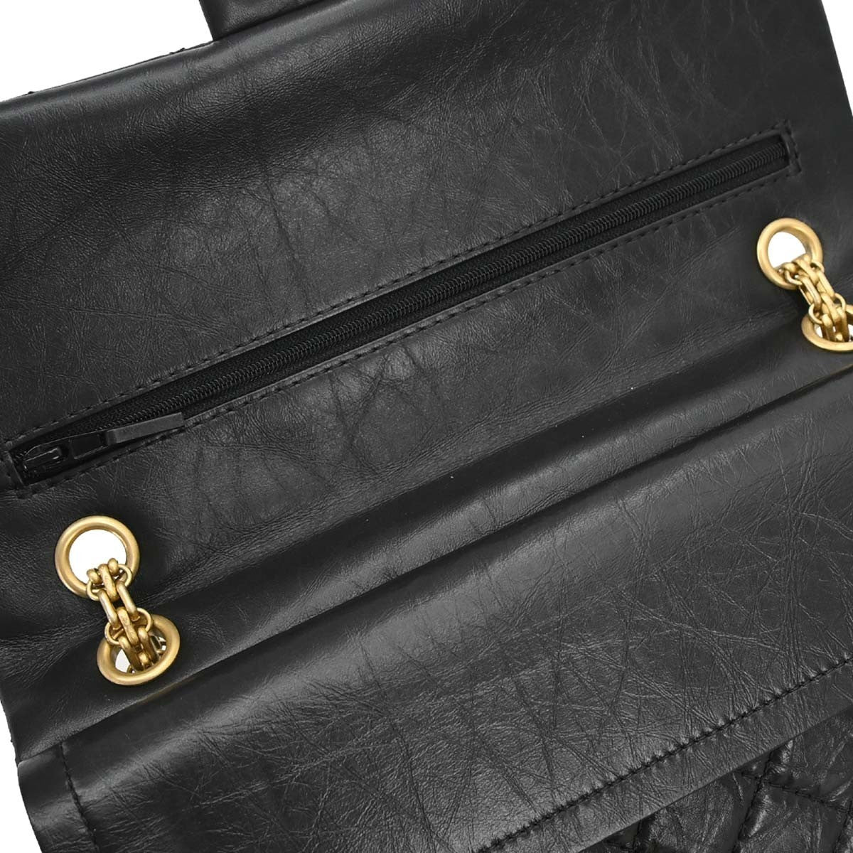 Chanel Reissue 2.55 Flap Quilted Aged Calfskin Black Calfskin Handbag (Pre-Owned)