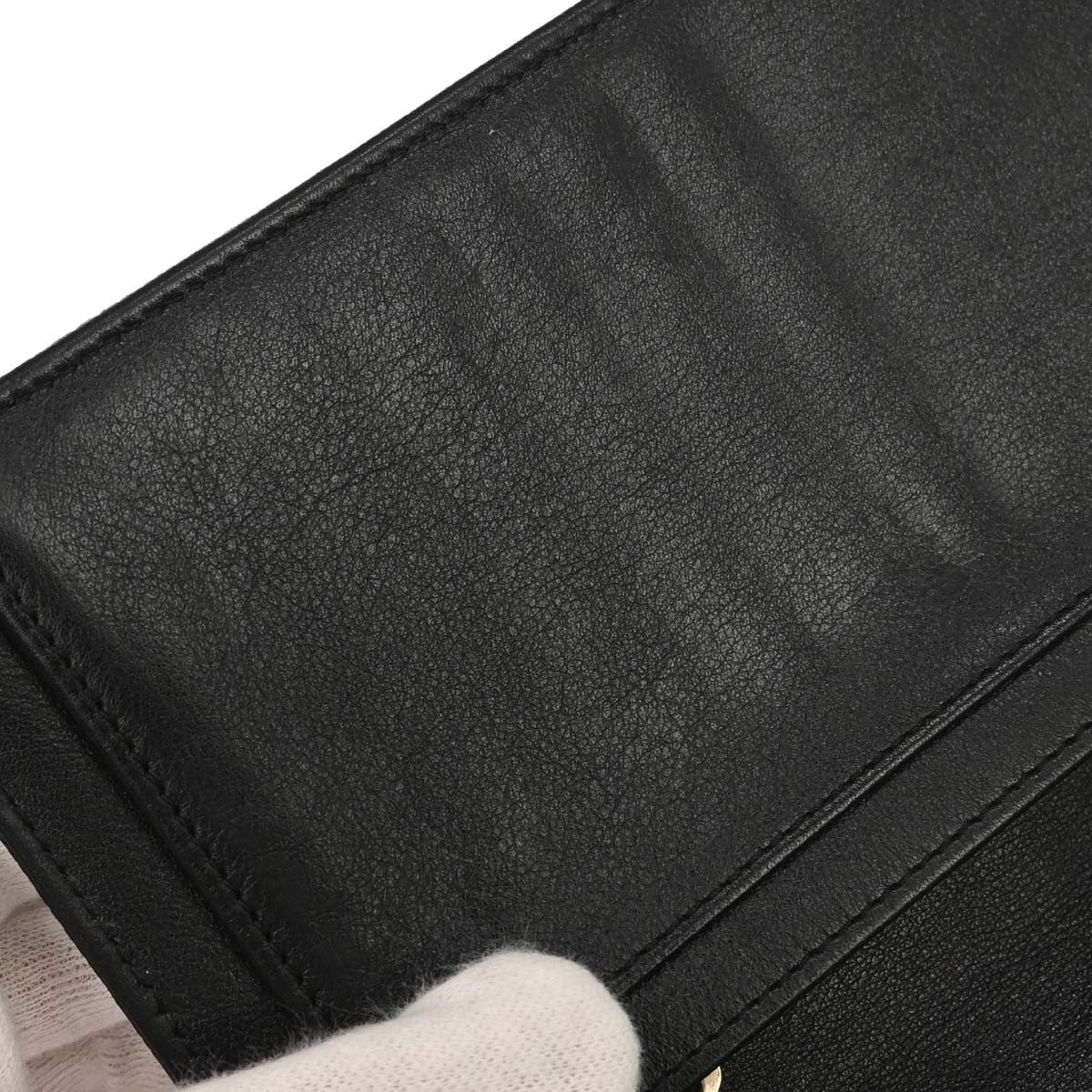 Chanel Chanel V Stitch Chevron Long Bifold Wallet Pink Chevron Black Calfskin Wallets Accessory (Pre-Owned)