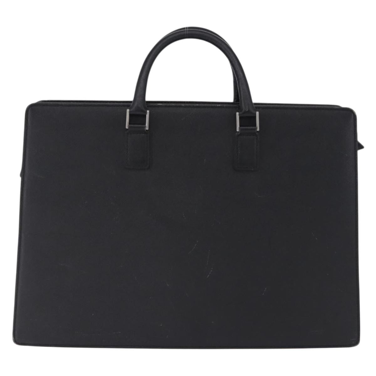 Burberry Business Black Leather Black Leather Briefcase Bag (Pre-Owned)