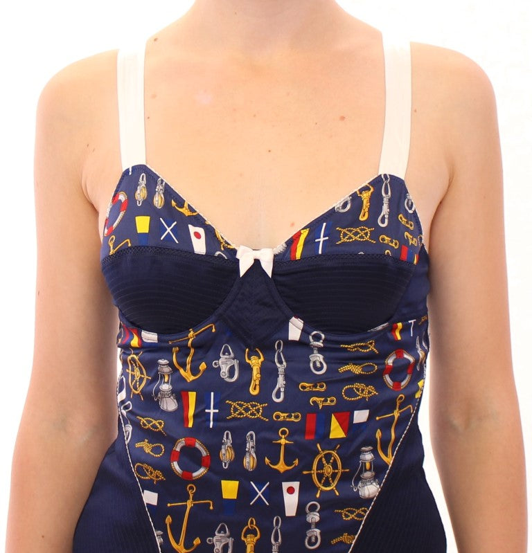 Dolce & Gabbana Blue Sailor Motive Tank Women's Top