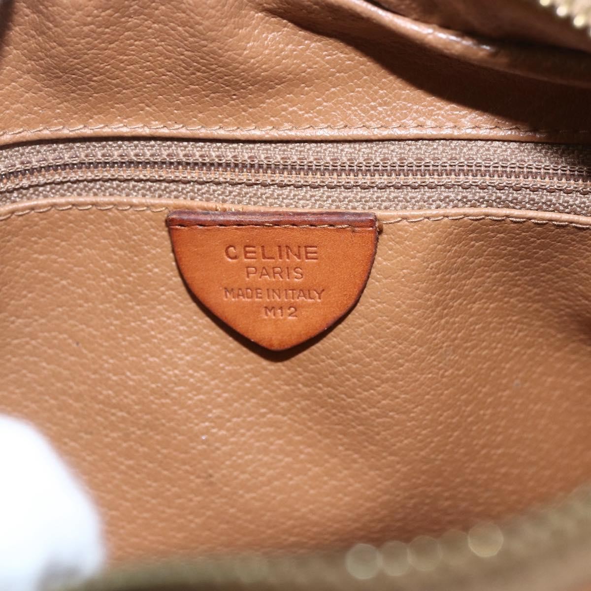 Celine Vintage Macadam Canvas And Leather Brown Canvas Shoulder Bag Bag (Pre-Owned)