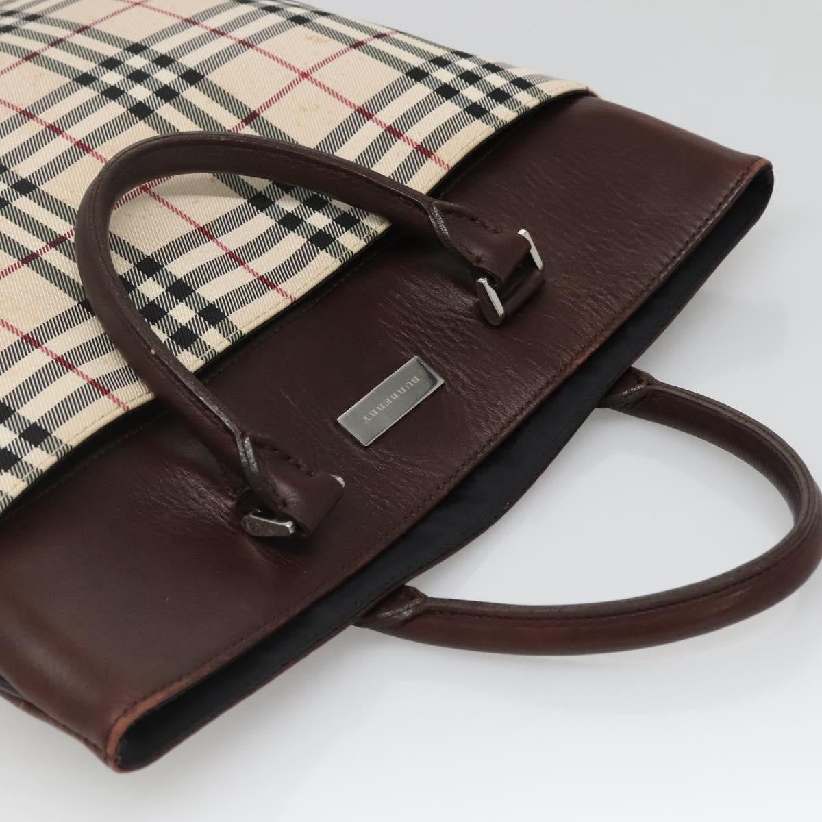 Burberry Nova Check Tote Nylon Beige Nylon Bag (Pre-Owned)
