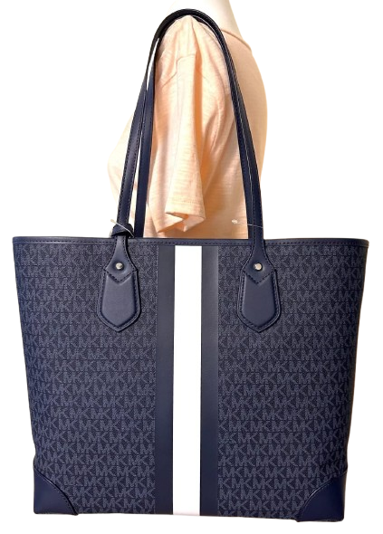 Michael Kors Eva MK Signature PVC Nylon Large tote with Pouch