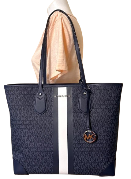 Michael Kors Eva MK Signature PVC Nylon Large tote with Pouch