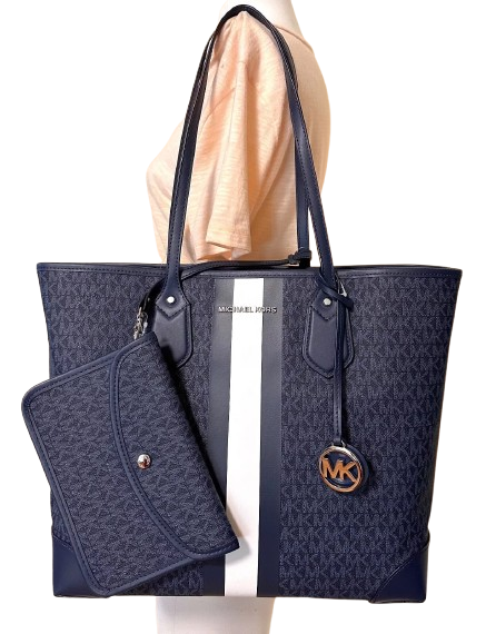 Michael Kors Eva MK Signature PVC Nylon Large tote with Pouch