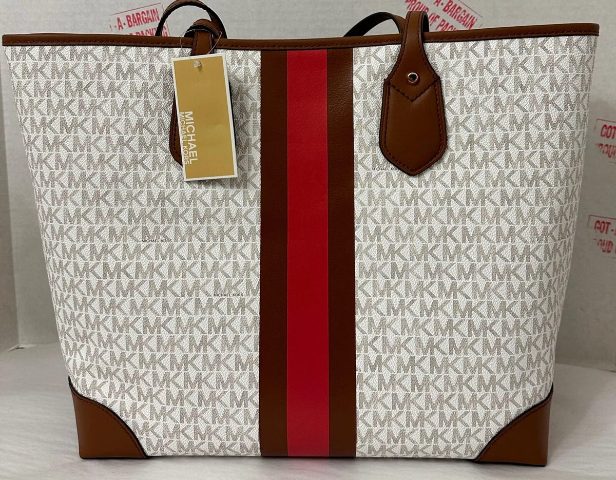 Michael Kors Eva MK Signature PVC Nylon Large tote with Pouch