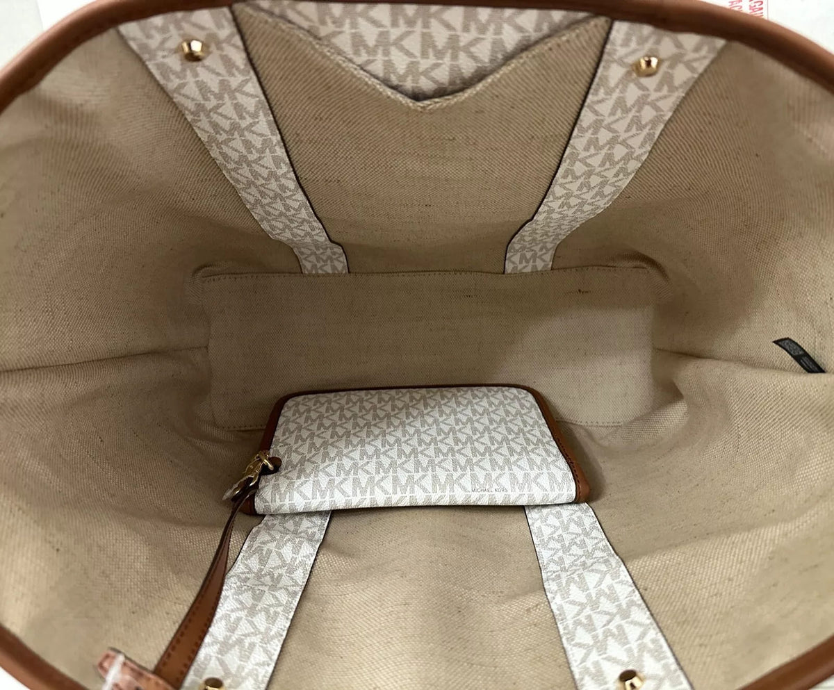 Michael Kors Eva MK Signature PVC Nylon Large tote with Pouch