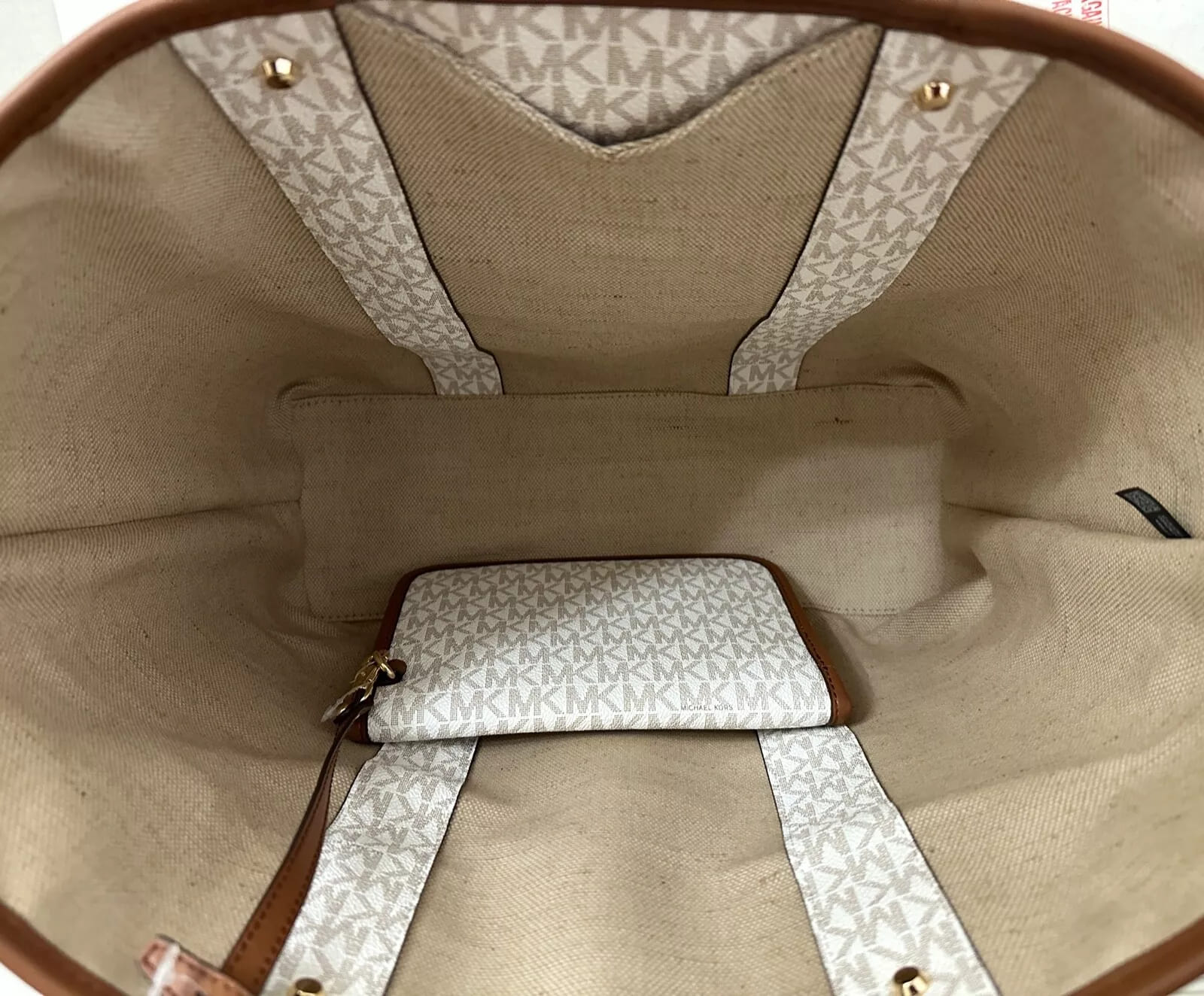 Michael Kors Eva MK Signature PVC Nylon Large tote with Pouch