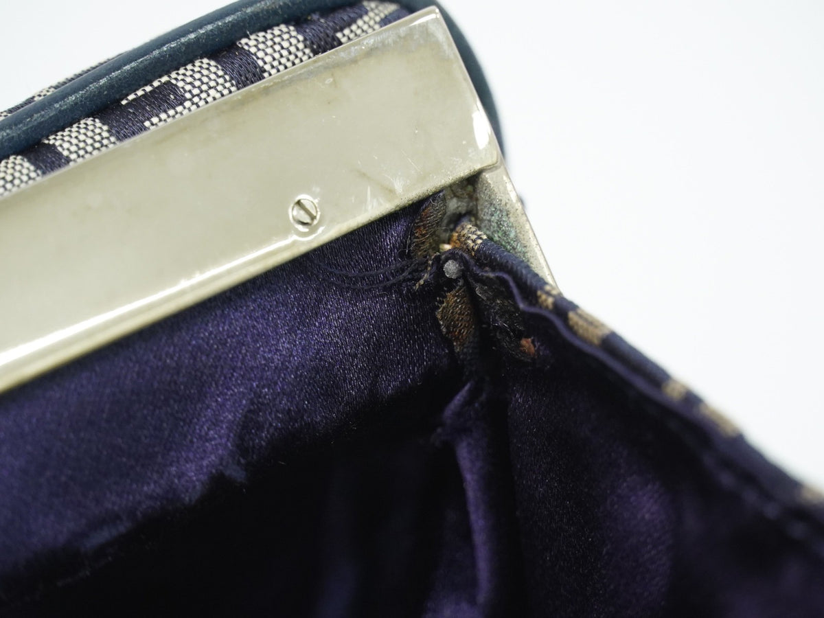 Fendi Vintage Shoulderbag Canvas Navy Canvas Shoulder Bag Bag (Pre-Owned)