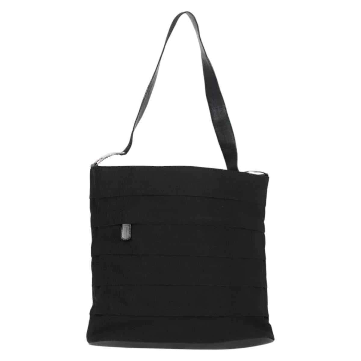 Salvatore Ferragamo Vala Nylon Black Canvas Shoulder Bag Bag (Pre-Owned)