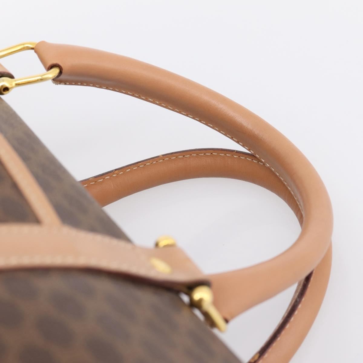 Celine Vintage Boston Macadam Coated Canvas Brown Pvc Handbag (Pre-Owned)