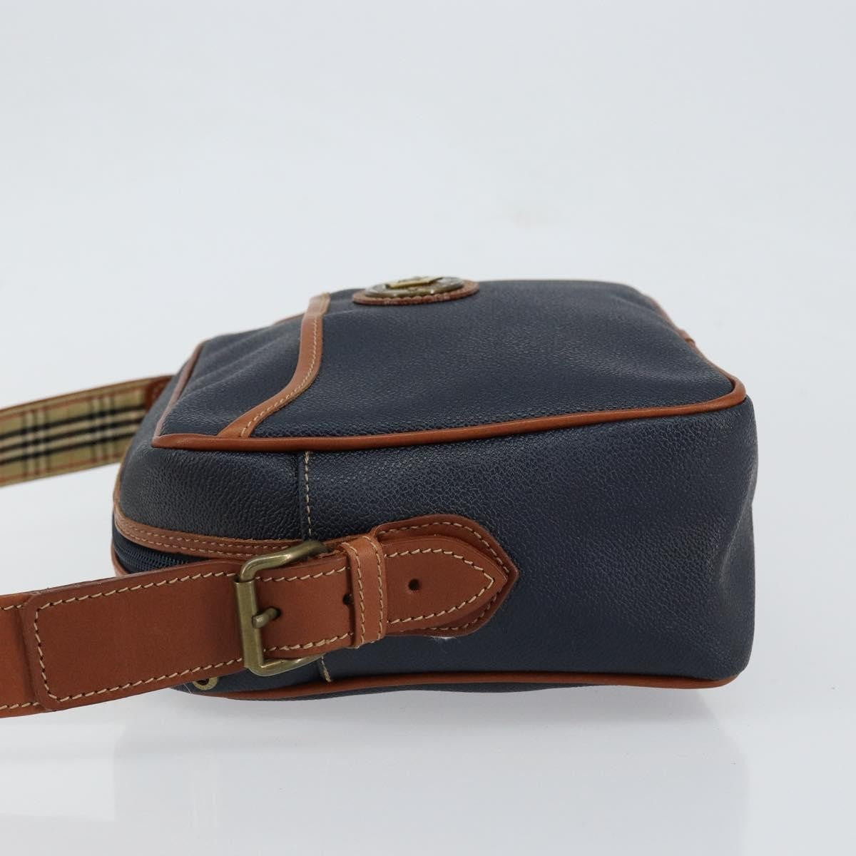 Burberry Vintage Leather Navy Leather Shoulder Bag Bag (Pre-Owned)
