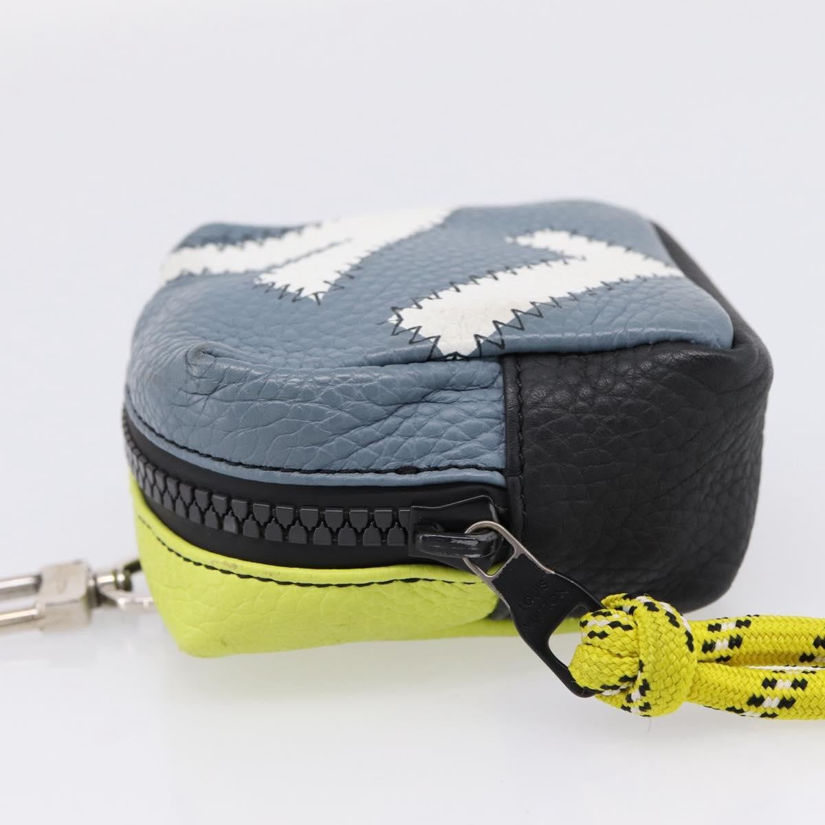 Louis Vuitton Square Pouch Bag Charm And Key Holder Leather Gray Leather Charms And Keychains Accessory (Pre-Owned)