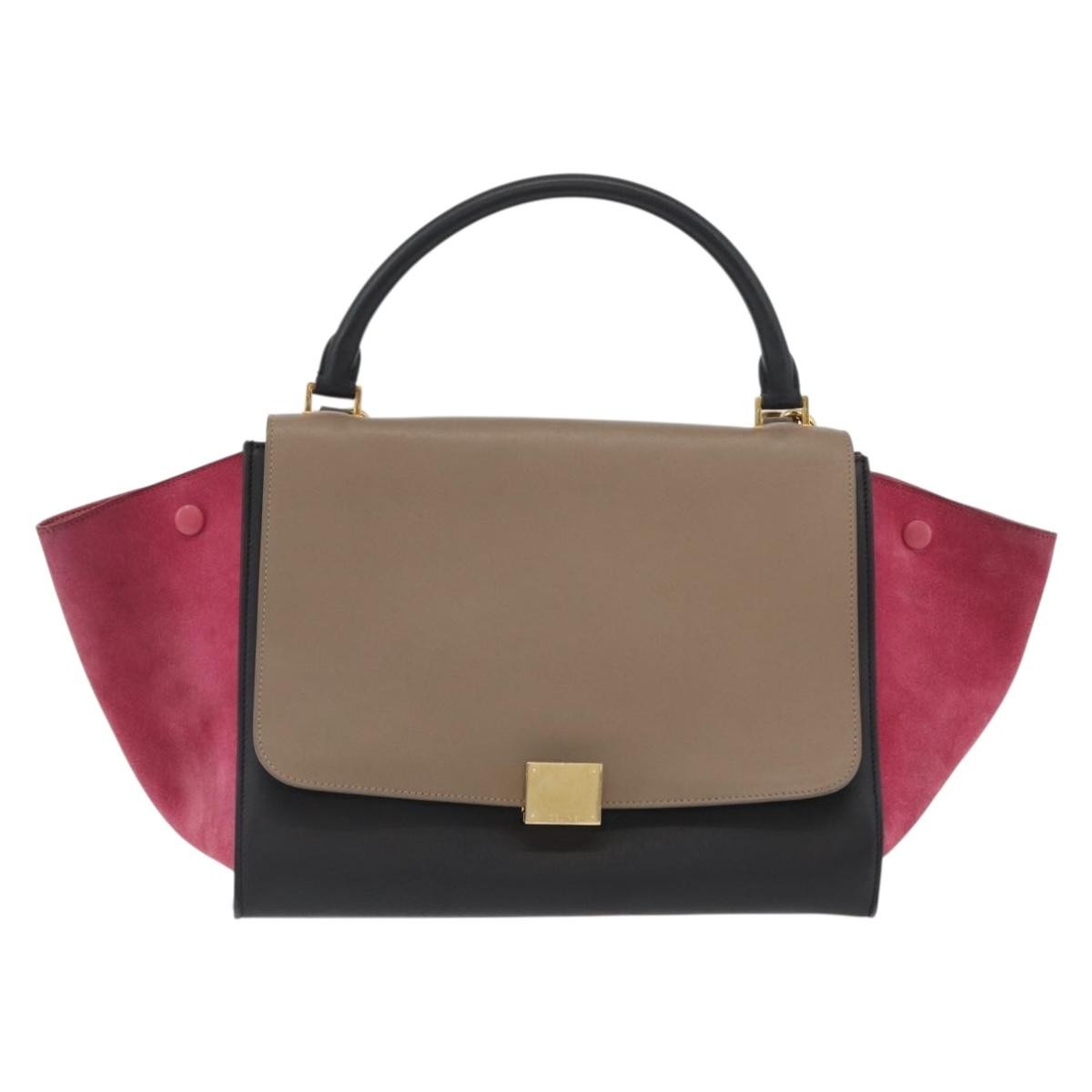 Celine Trapeze Leather With Suede Multicolour Leather Handbag (Pre-Owned)