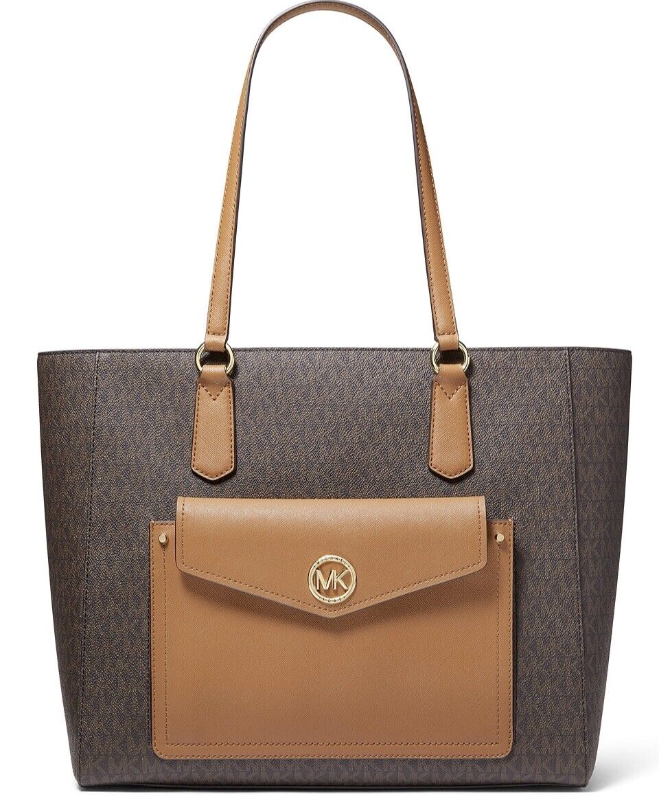 Michael Kors Women's Joey Large MK Signature TZ Snap Pocket Tote