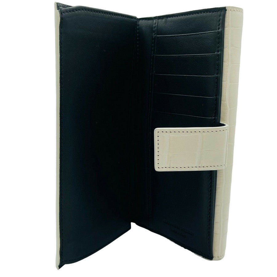 Alexander McQueen Off White Croc-embossed Leather Skull Wallet