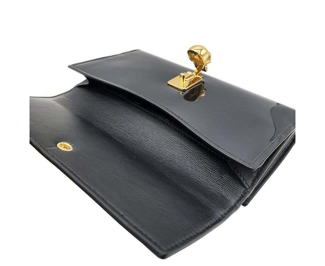 Alexander McQueen Women's Dark Navy Patent Leather Continental Wallet