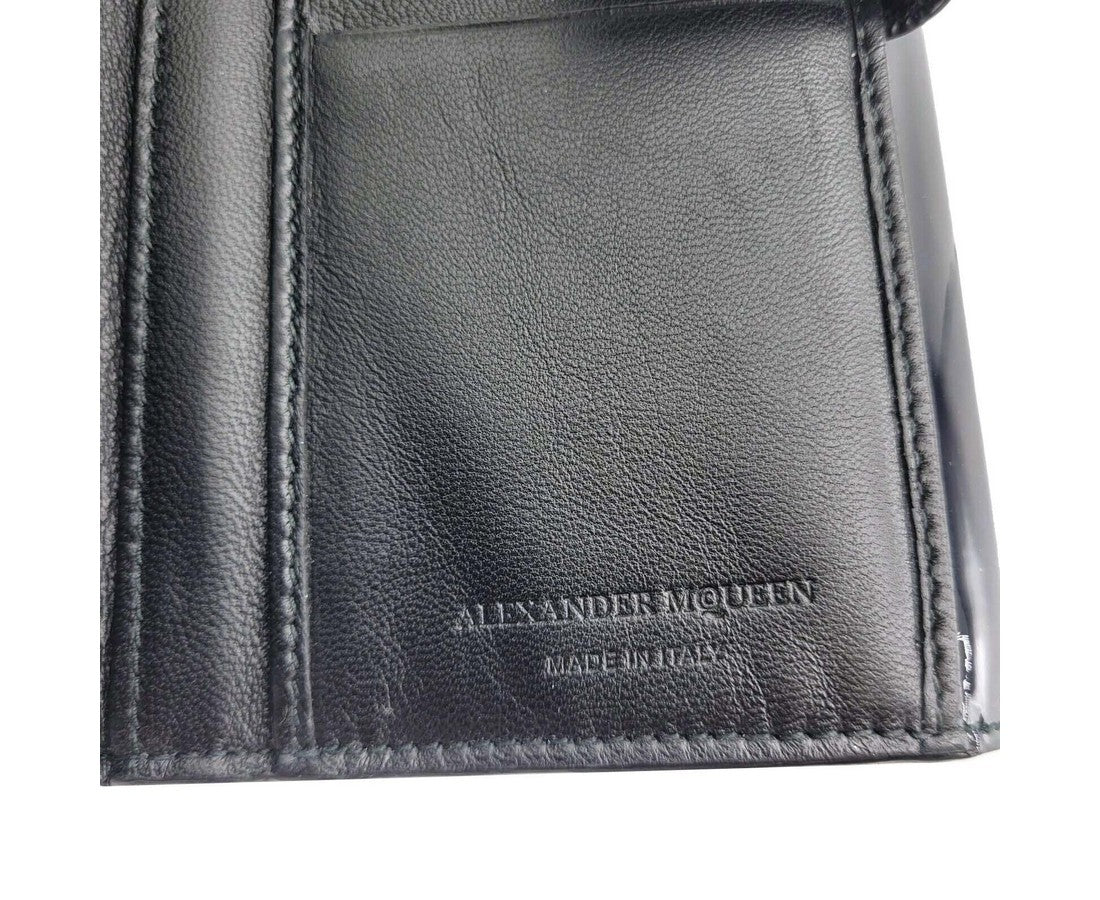 Alexander McQueen Women's Dark Navy Patent Leather Continental Wallet