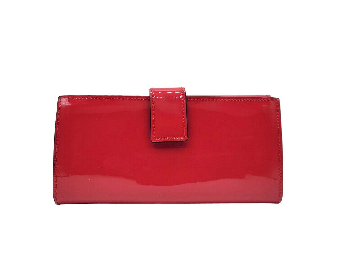 Alexander McQueen Women's Hot Pink Patent Leather Continental Wallet