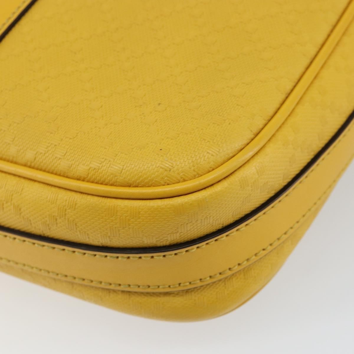 Gucci Diamante Bright Leather Yellow Leather Bag (Pre-Owned)
