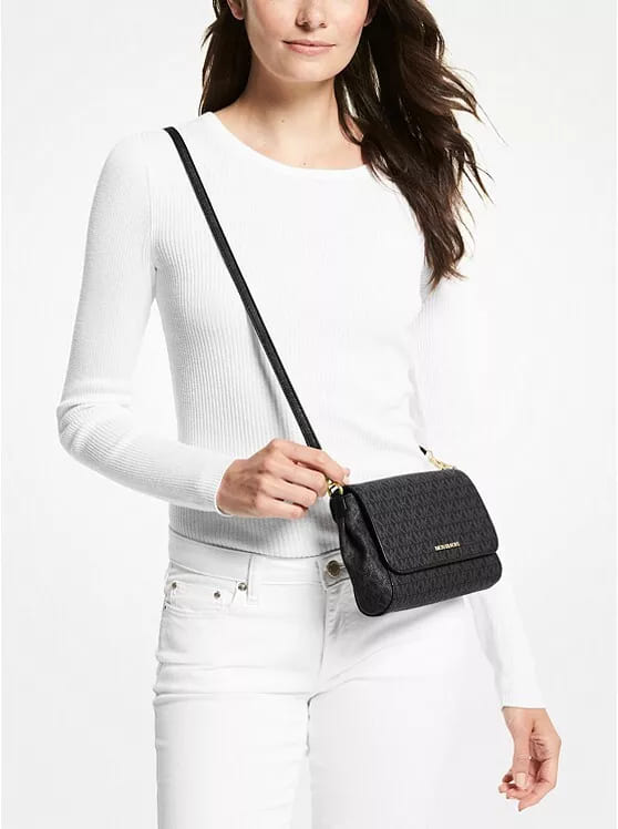 MICHAEL KORS Medium Logo Leather Convertible Crossbody Bag