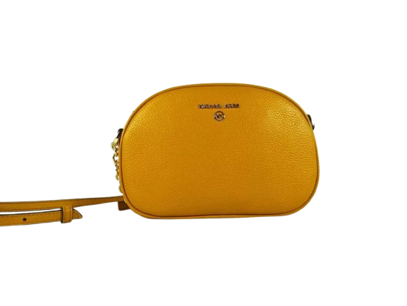 Michael Kors Jet Set Charm Small Pebbled Leather Oval Camera Crossbody Bag