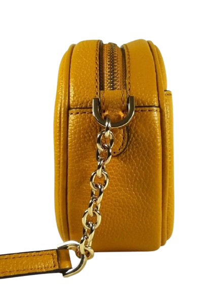 Michael Kors Jet Set Charm Small Pebbled Leather Oval Camera Crossbody Bag