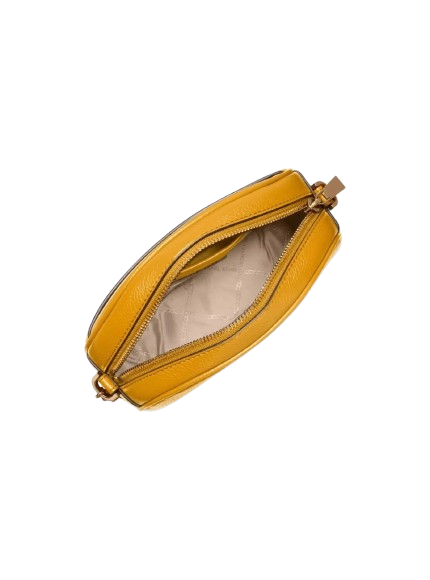 Michael Kors Jet Set Charm Small Pebbled Leather Oval Camera Crossbody Bag