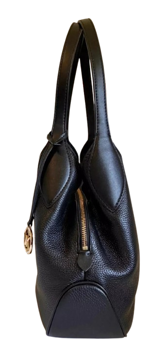 Michael Kors Kelsey Pebbled Leather MK Signature Large Shoulder Bag Purse