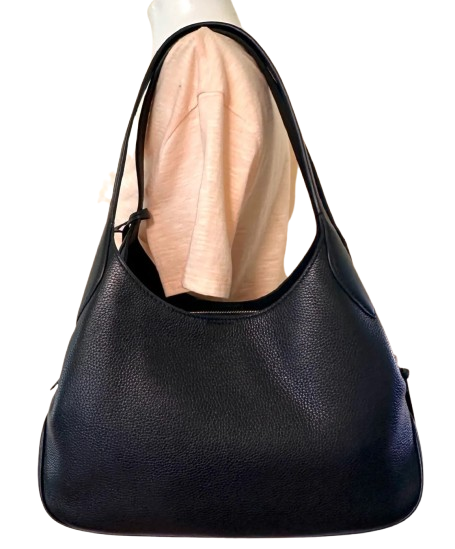 Michael Kors Kelsey Pebbled Leather MK Signature Large Shoulder Bag Purse