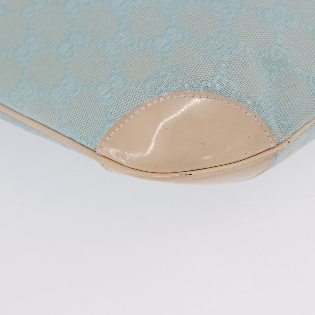 Gucci Vintage Zip Hobo Gg Canvas And Patent Blue Canvas Shoulder Bag Bag (Pre-Owned)